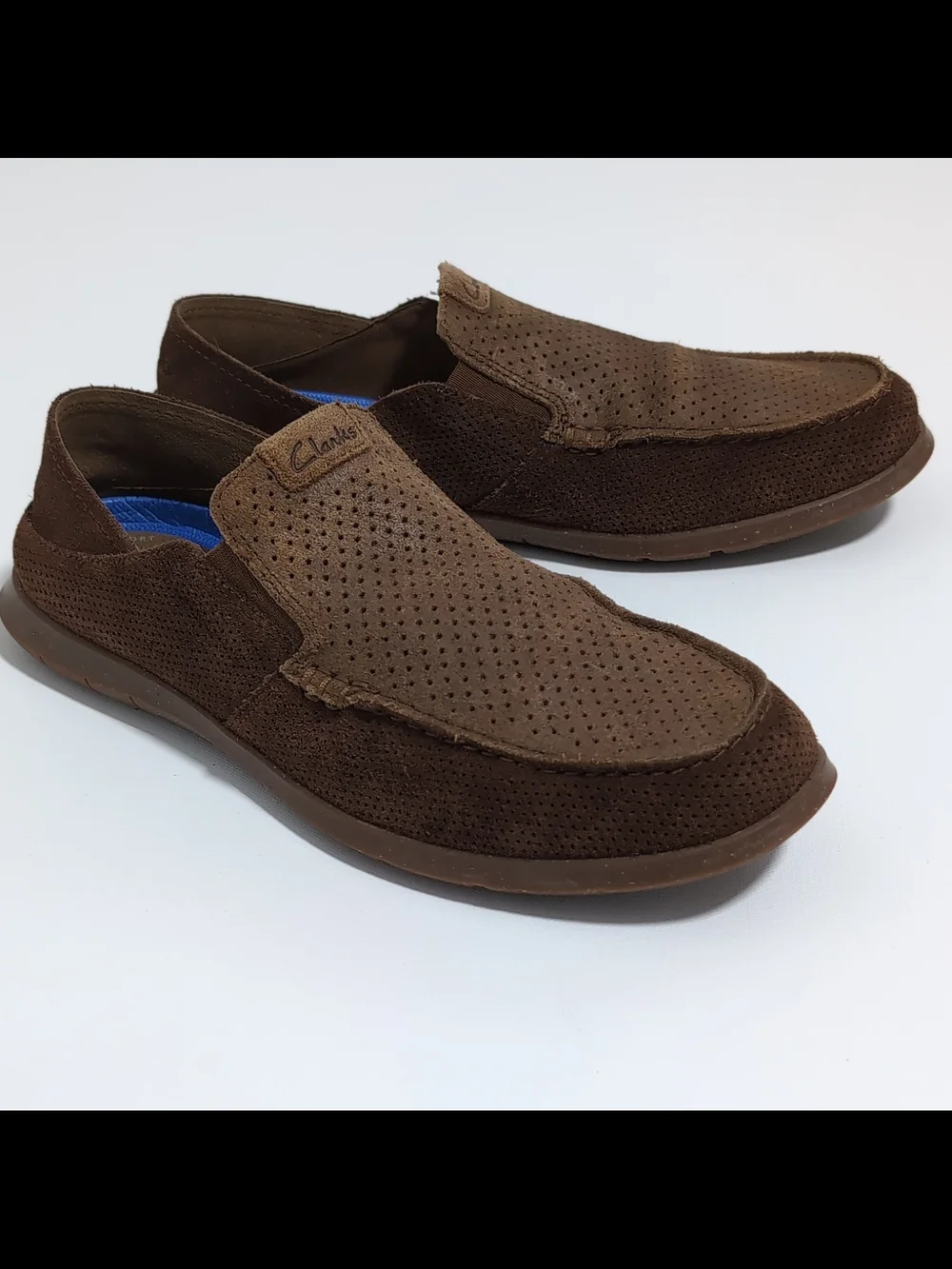 Clarks Collection Men's Brown Suede Slip-On Casual Loafers US 8 UK 7 EU 41 G